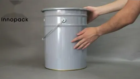 Seau à cerceau métallique avec certificat UN de 20 litres, avec couvercle pour produits chimiques de peinture