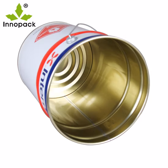 Seau en métal rond de couvercle de fleur de vente chaude 20L avec le logo d'impression