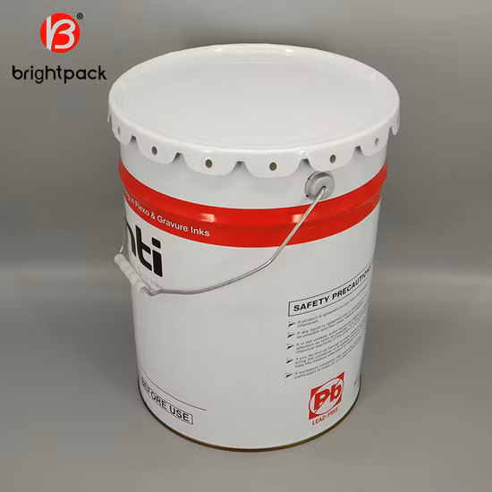 Tambour de seau en acier métallique 18L 20L avec couvercle 10 litres avec couvercle
